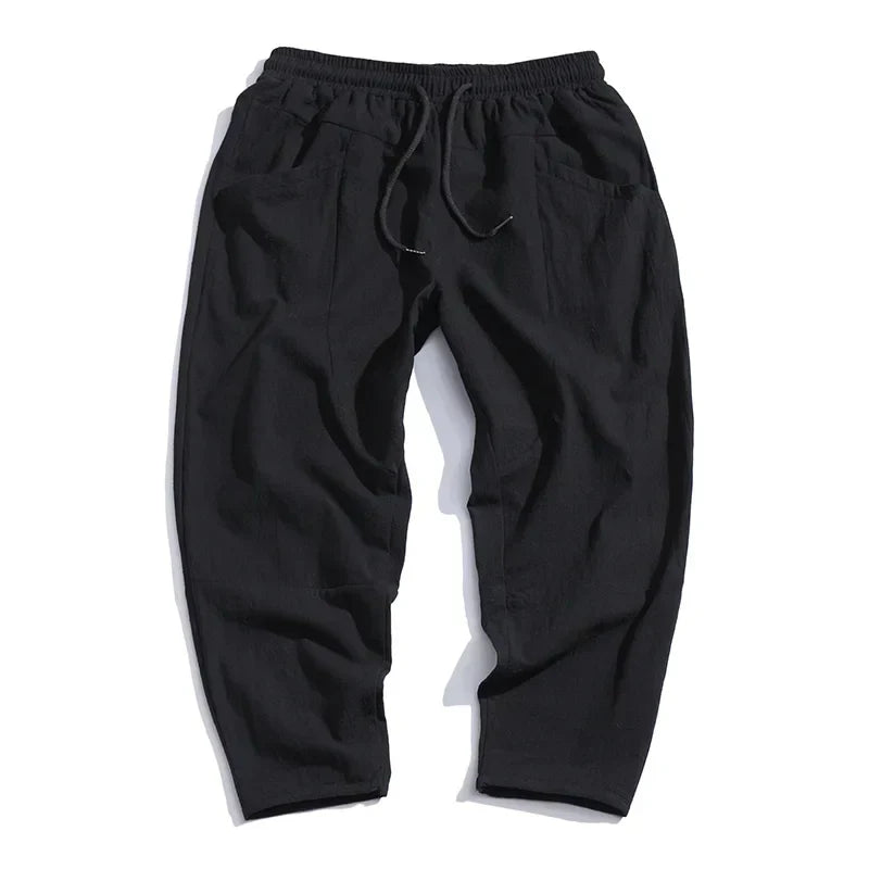 Men's Cropped Linen Pants - Katachi Style