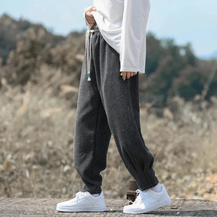 Men's Textured Joggers with Comfortable Fit-Outfit2Go