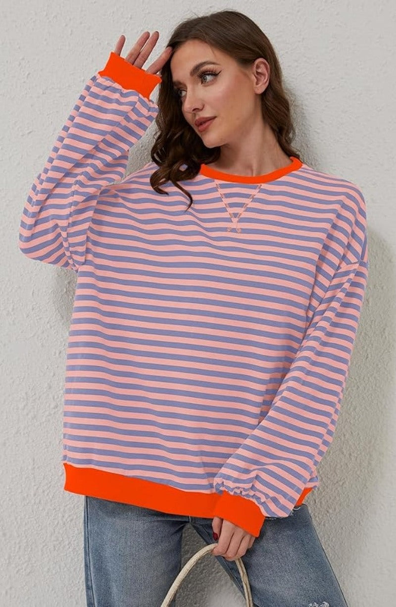 Women's Modern Striped Sweater-Outfit2Go