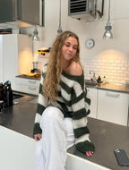 Women's Trendy Oversized Striped Sweater-Outfit2Go