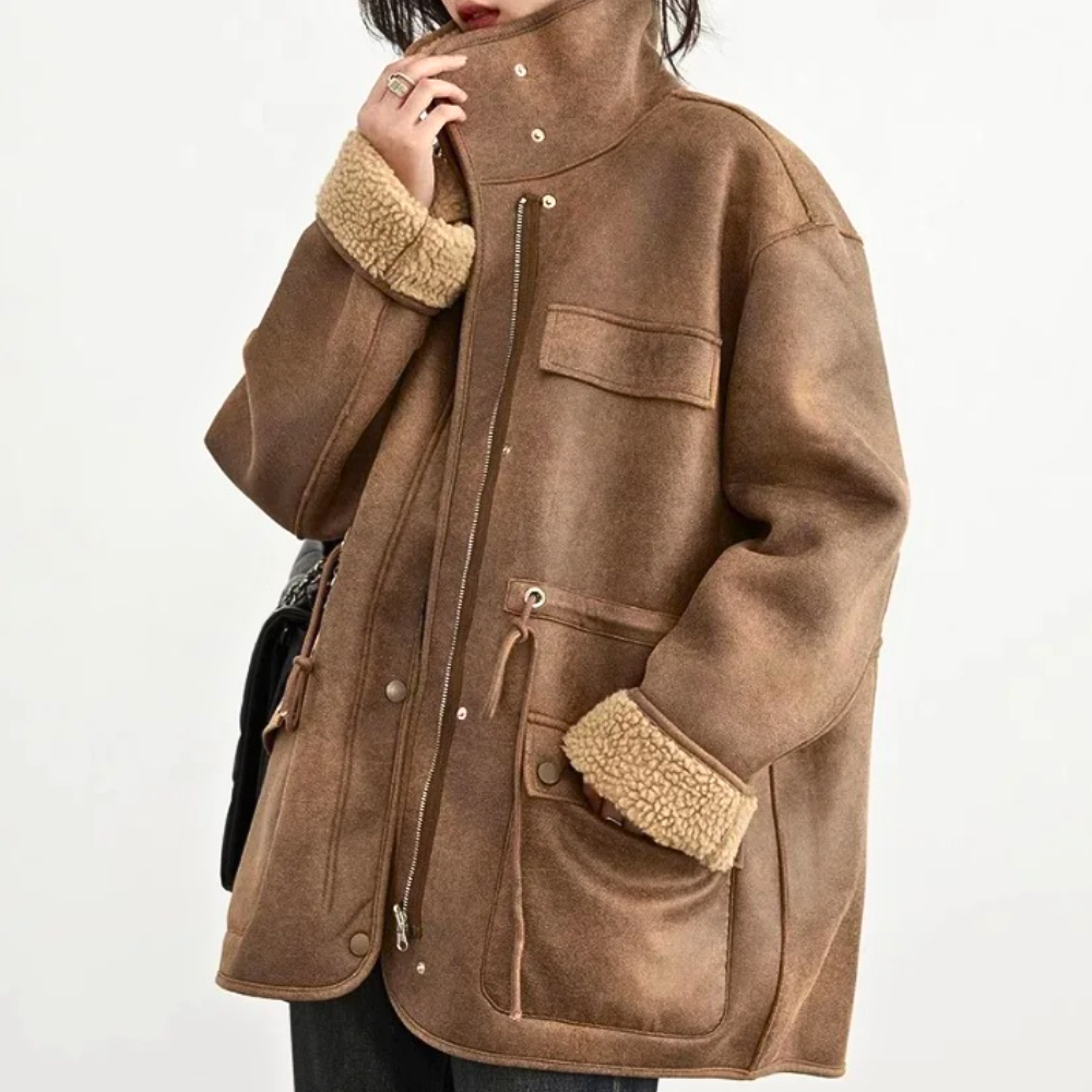 Women's Suede Jacket in Tuscany Style-Outfit2Go