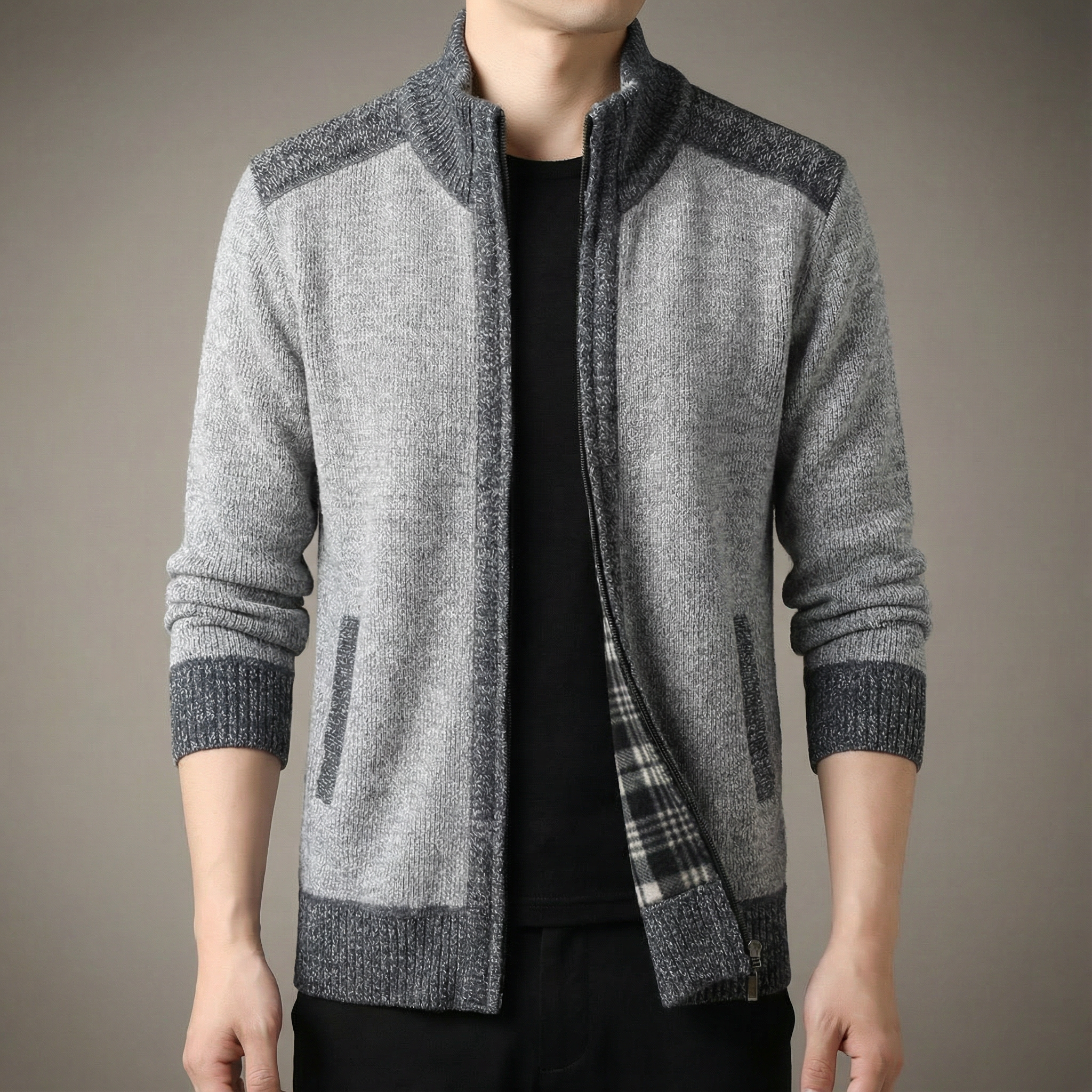 Men's Full-Zip Knit Jacket - Fairmont Style-Outfit2Go