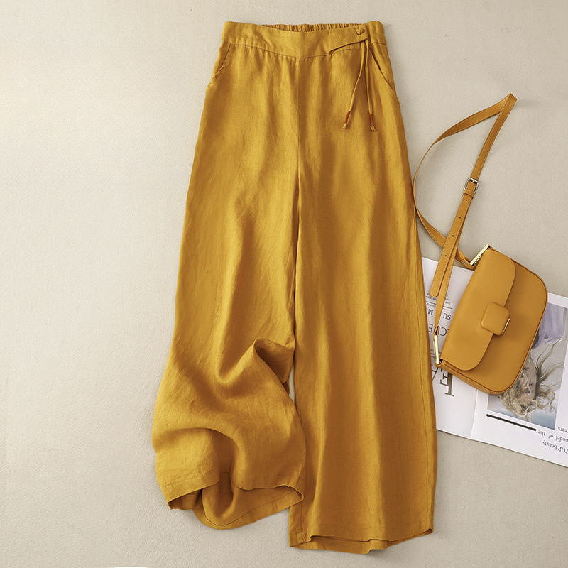 Women's Wide-Leg Linen Trousers