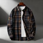 Men's Plaid Flannel Button-Down Shirt with Soft Fabric for Casual Wear-Outfit2Go