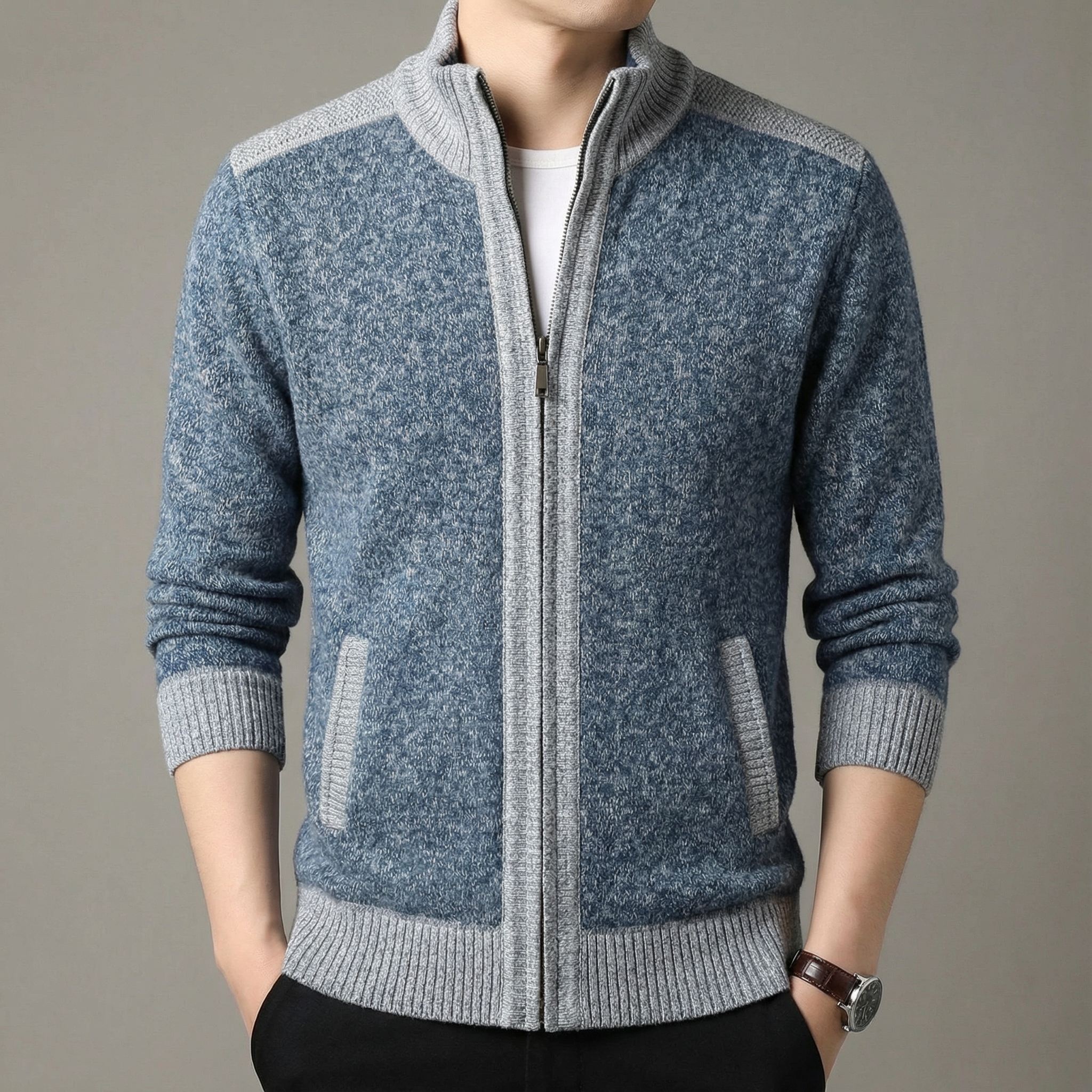 Men's Full-Zip Knit Jacket - Fairmont Style-Outfit2Go