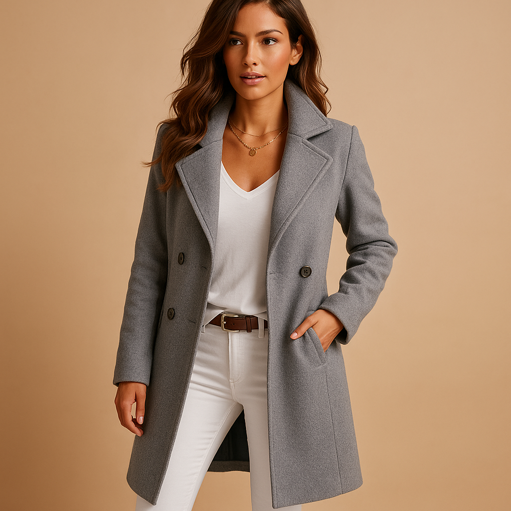 Women's Elegant Long Button Coat-Outfit2Go