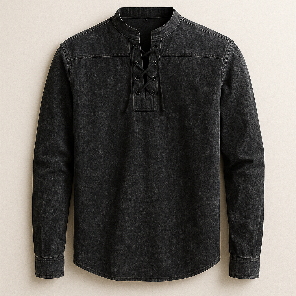 Men's Long Sleeve Henley Shirt - Nomad Style