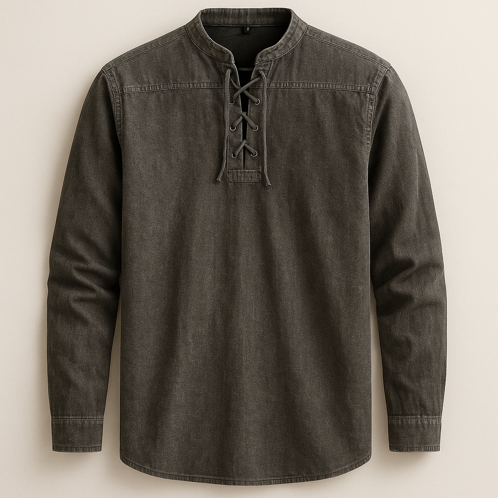 Men's Long Sleeve Henley Shirt - Nomad Style