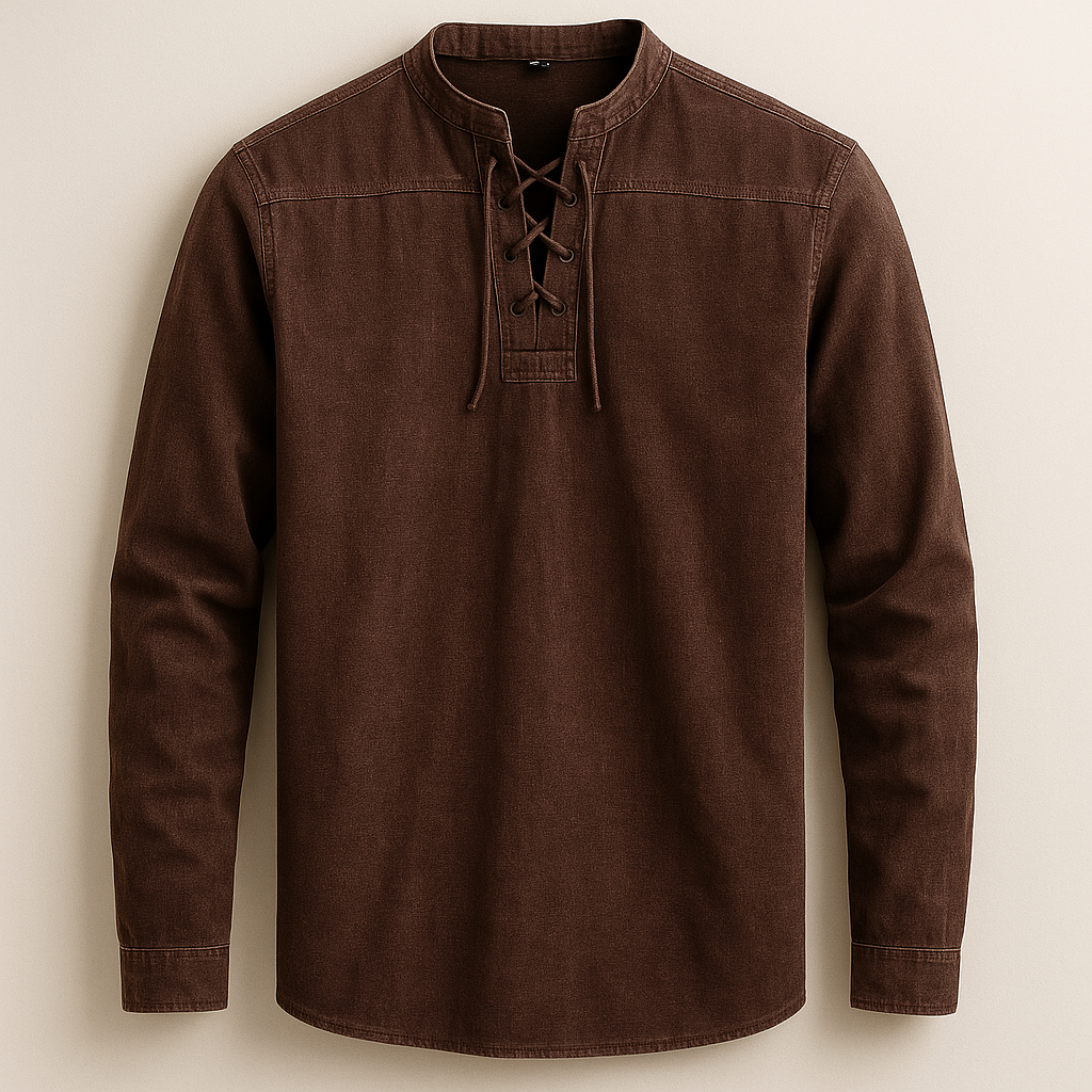 Men's Long Sleeve Henley Shirt - Nomad Style