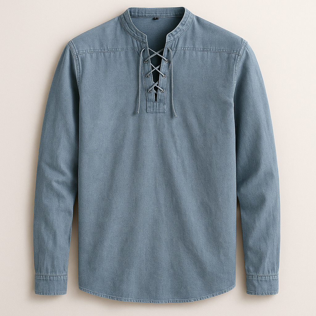 Men's Long Sleeve Henley Shirt - Nomad Style