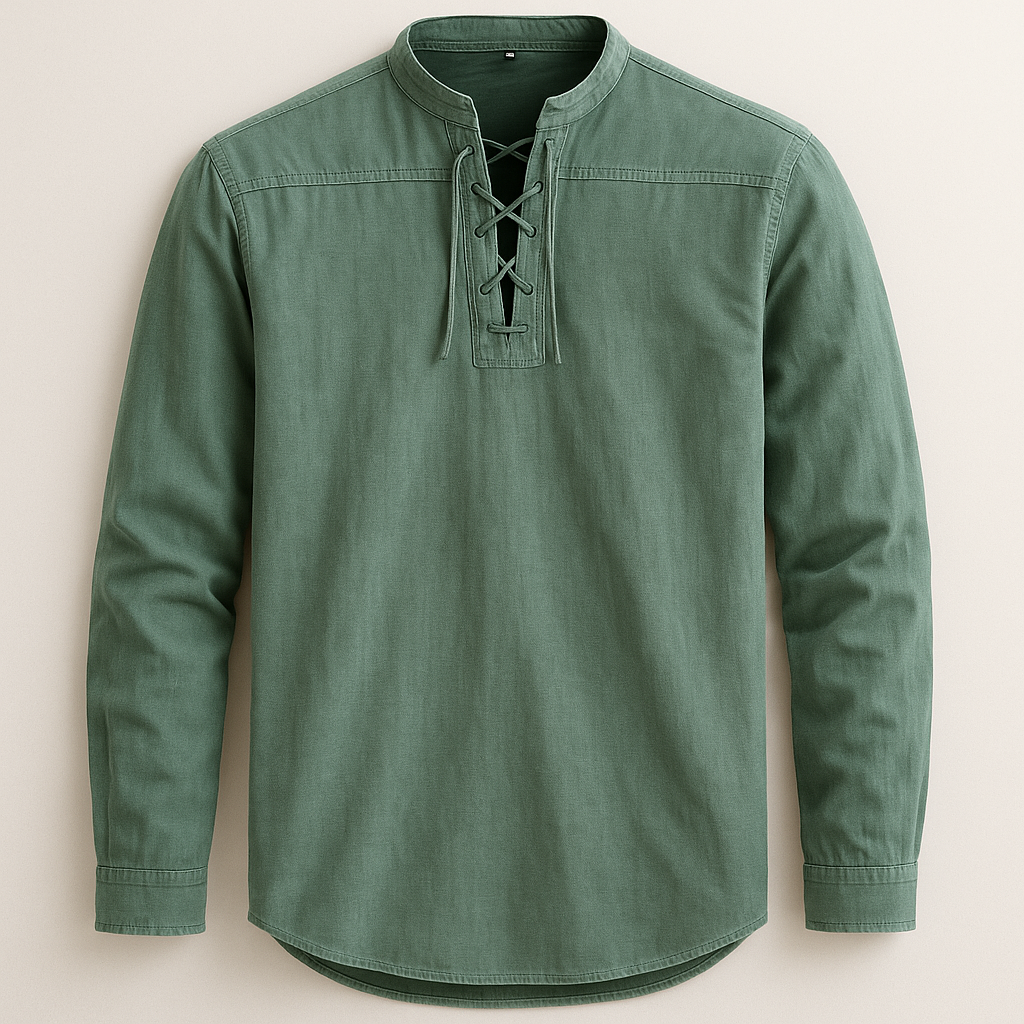 Men's Long Sleeve Henley Shirt - Nomad Style