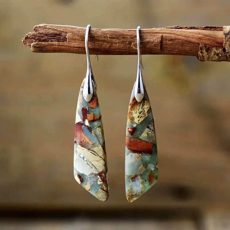 Elegant Natural Stone Drop Earrings-Outfit2Go