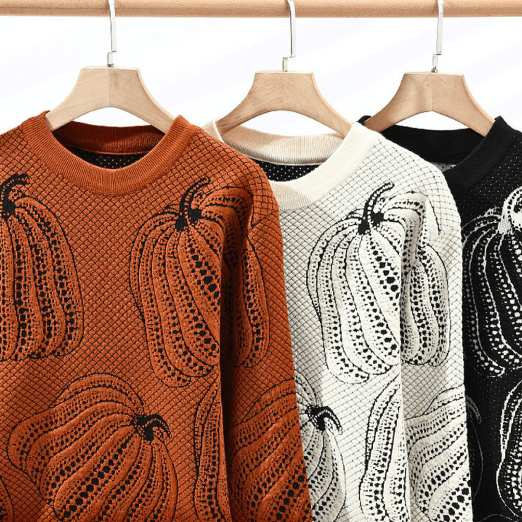 Men's Cozy Pumpkin Knit Sweater - Stylish Fall Essential for Comfort and Warmth-Outfit2Go