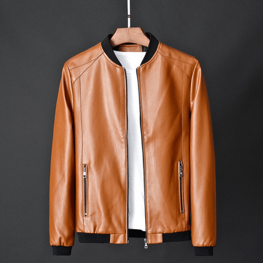 Men's Leather Jacket – Stylish and Durable Outerwear.-Outfit2Go