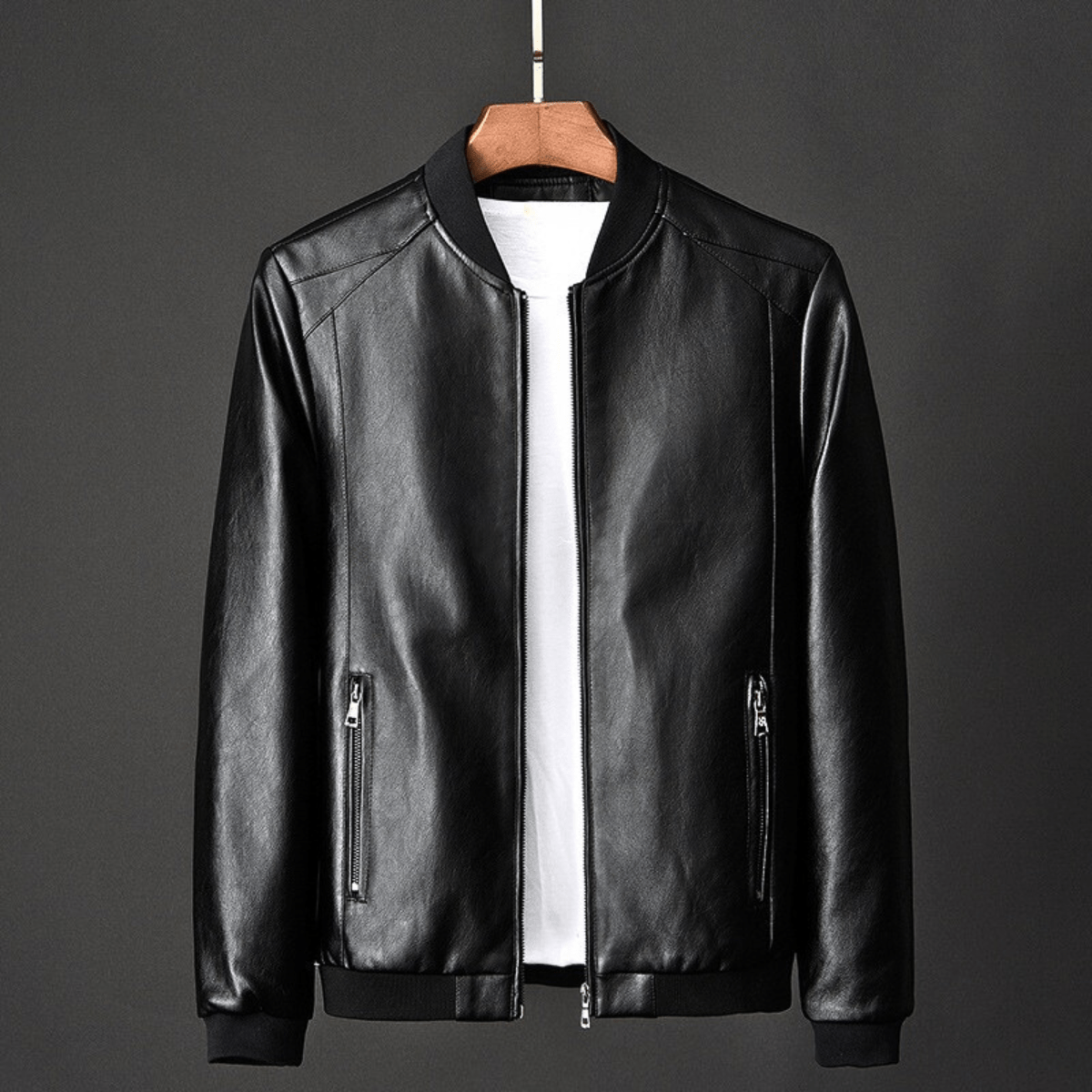 Men's Leather Jacket – Stylish and Durable Outerwear.-Outfit2Go